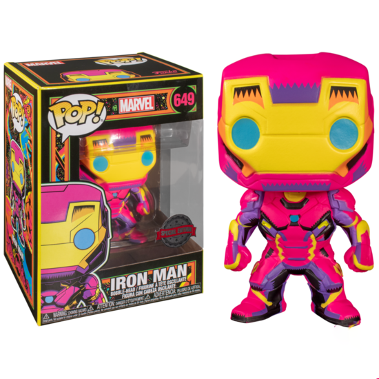 Funko POP! Marvel - Marvel Black Light - Iron Man (649) Exclusive