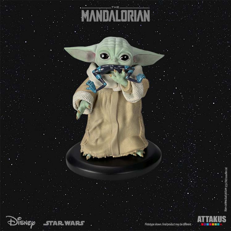 ATTAKUS Statue - Star Wars, Classic Collection 1/5 - Grogu 'Eating the Frog' in The Mandalorian (10cm)