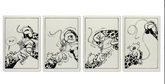 GRAND VINGTIÈME Enamel signs - Marsupilami : Baby Marsupilami (Set of 4) (Limited & Numbered)