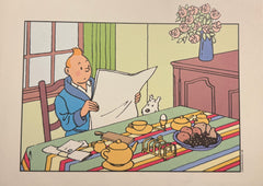 Stripboek: Tintin 'Ontbijt' (Hergé) (°1998)