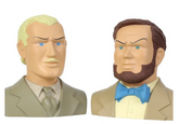 LEBLON-DELIENNE Resin Bust – Blake & Mortimer (Coloured) 27 cm - Limited & Numbered - 777 pcs. - 2004