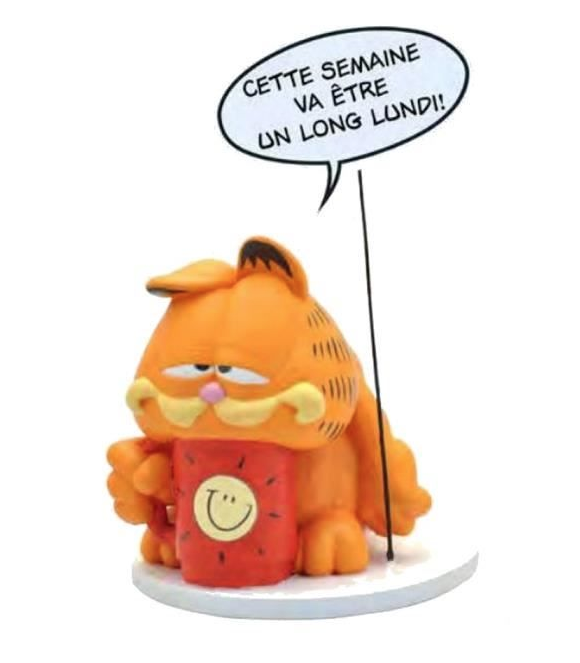PLASTOY Collection Bulles - Garfield - Garfield : "Cette Semaine va être un lung lundi !" (15cm)