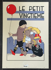 Serigraphy Hergé “Quick et Flupke Le Petit Vingtième Baignade" (35cm x 50cm) (°1993)