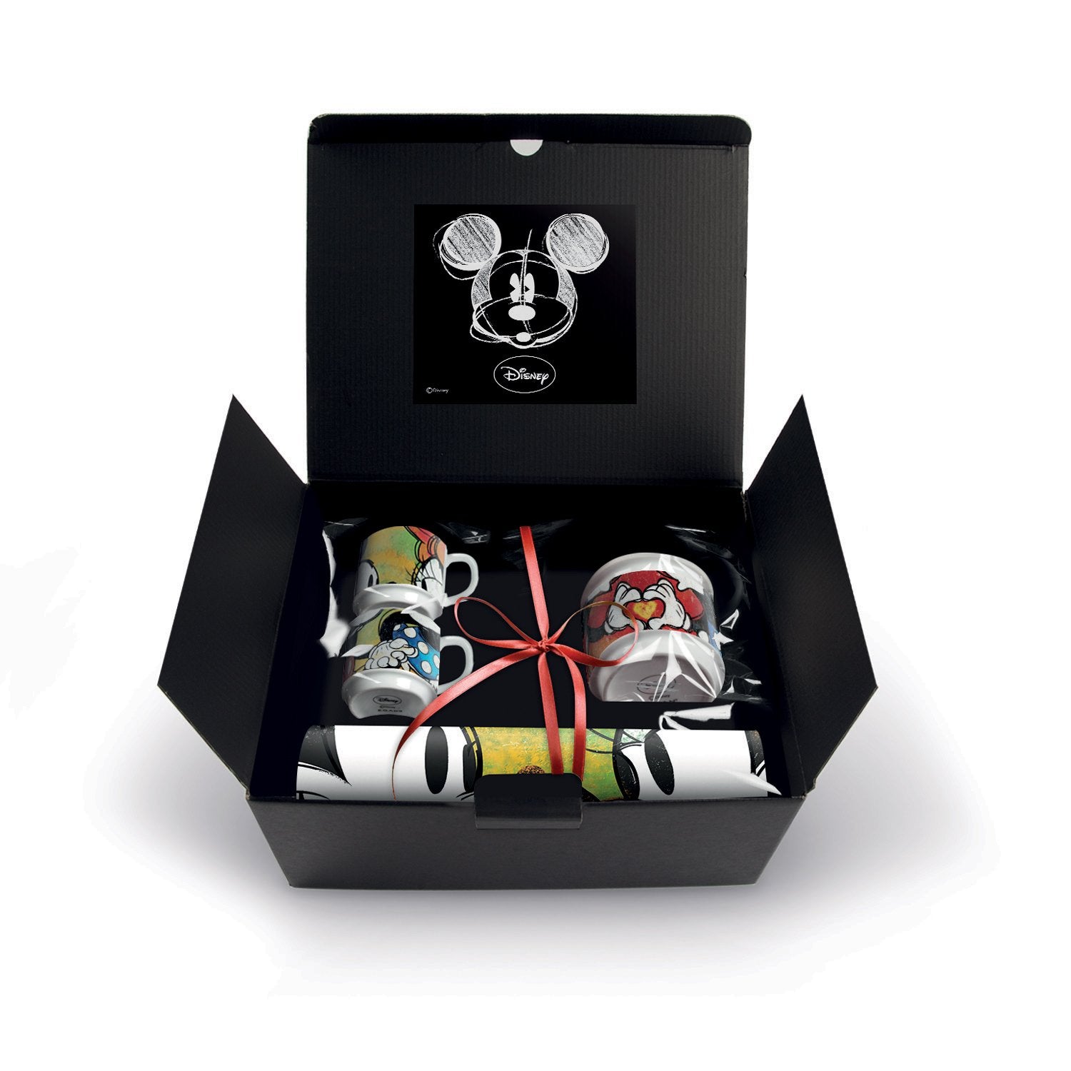 Disney - Mickey & Minnie Gift Box Green: 2 Stackable Espresso Cups + Sugar Bowl Placemat Set