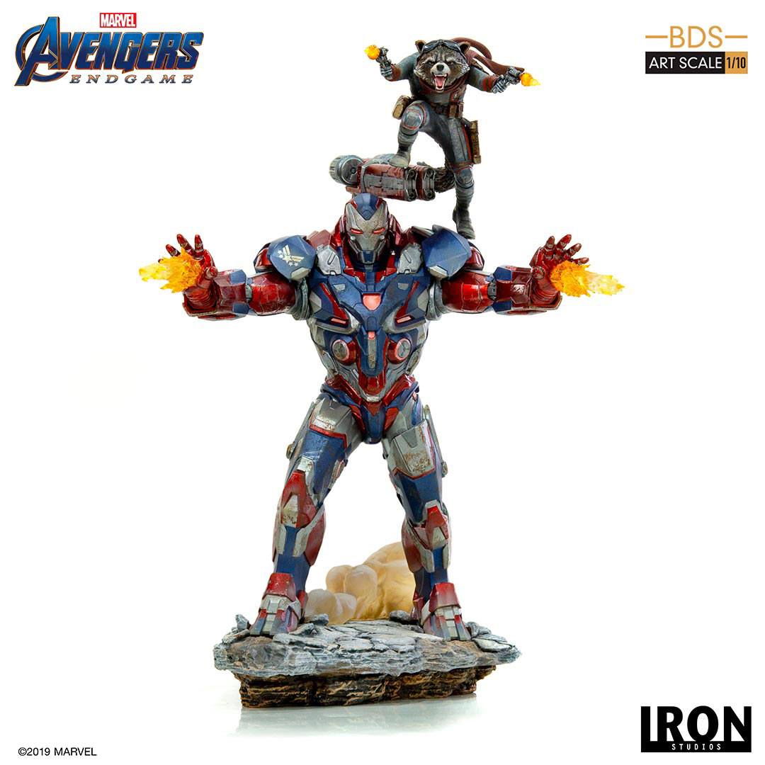 Iron Studios - Marvel - Avengers, End Game - Iron Patriot & Rocket (28cm)