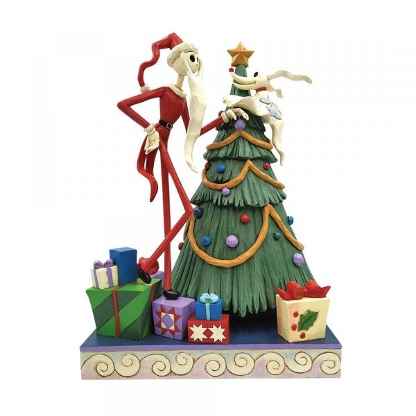 DISNEY TRADITIONS Figure - The Nightmare Before Christmas - Jack Skellington w/ Zero "Decking the Halls" GITD (25cm)