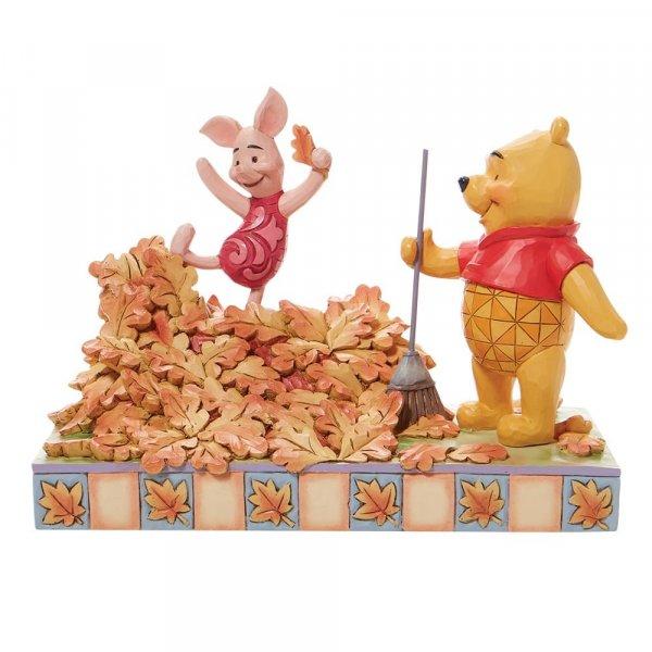 DISNEY TRADITIONS Figure - Winnie The Pooh - Piglet & Pooh Autum Leaves "Jumping into Fall" (14cm)