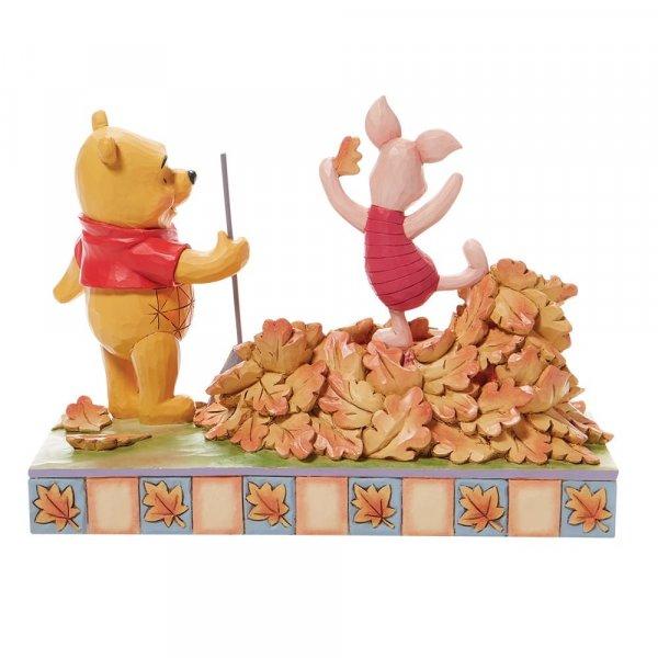 DISNEY TRADITIONS Figure - Winnie The Pooh - Piglet & Pooh Autum Leaves "Jumping into Fall" (14cm)