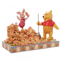 DISNEY TRADITIONS Figure - Winnie The Pooh - Piglet & Pooh Autum Leaves "Jumping into Fall" (14cm)