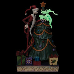 DISNEY TRADITIONS Figure - The Nightmare Before Christmas - Jack Skellington w/ Zero "Decking the Halls" GITD (25cm)