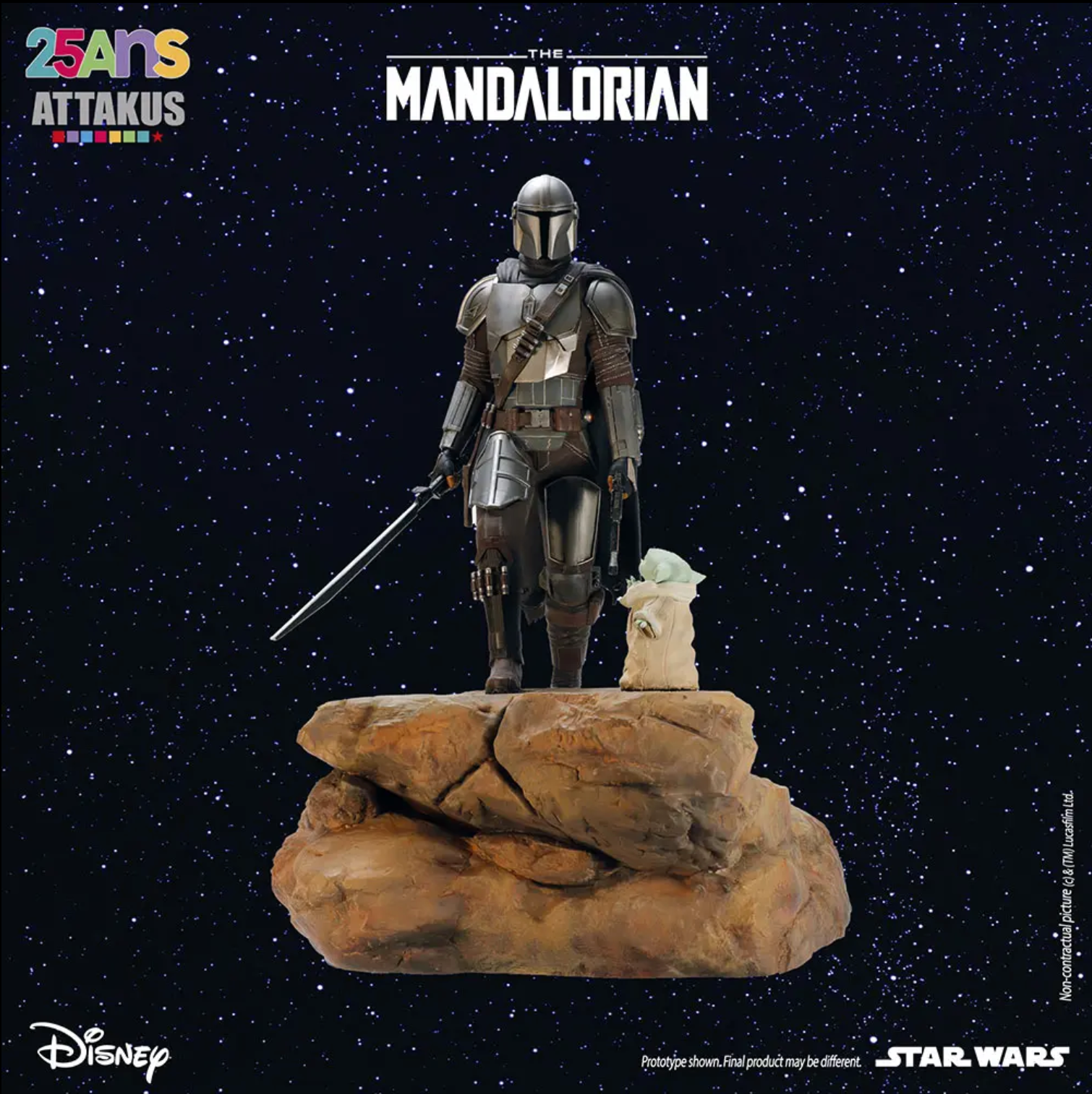 ATTAKUS  - Star Wars Statue - Diorama Collection - The Mandalorian & Grogu (1/5) (52cm)