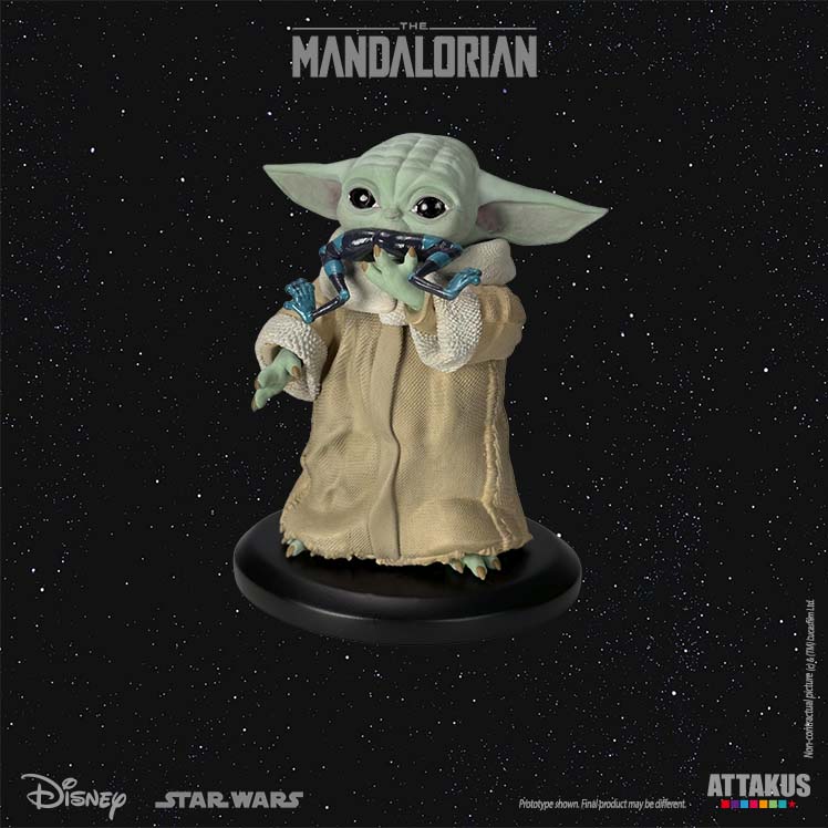 ATTAKUS  Statue - Star Wars, Classic Collection 1/5 - Grogu 'Eating the Frog' in The Mandalorian (10cm)