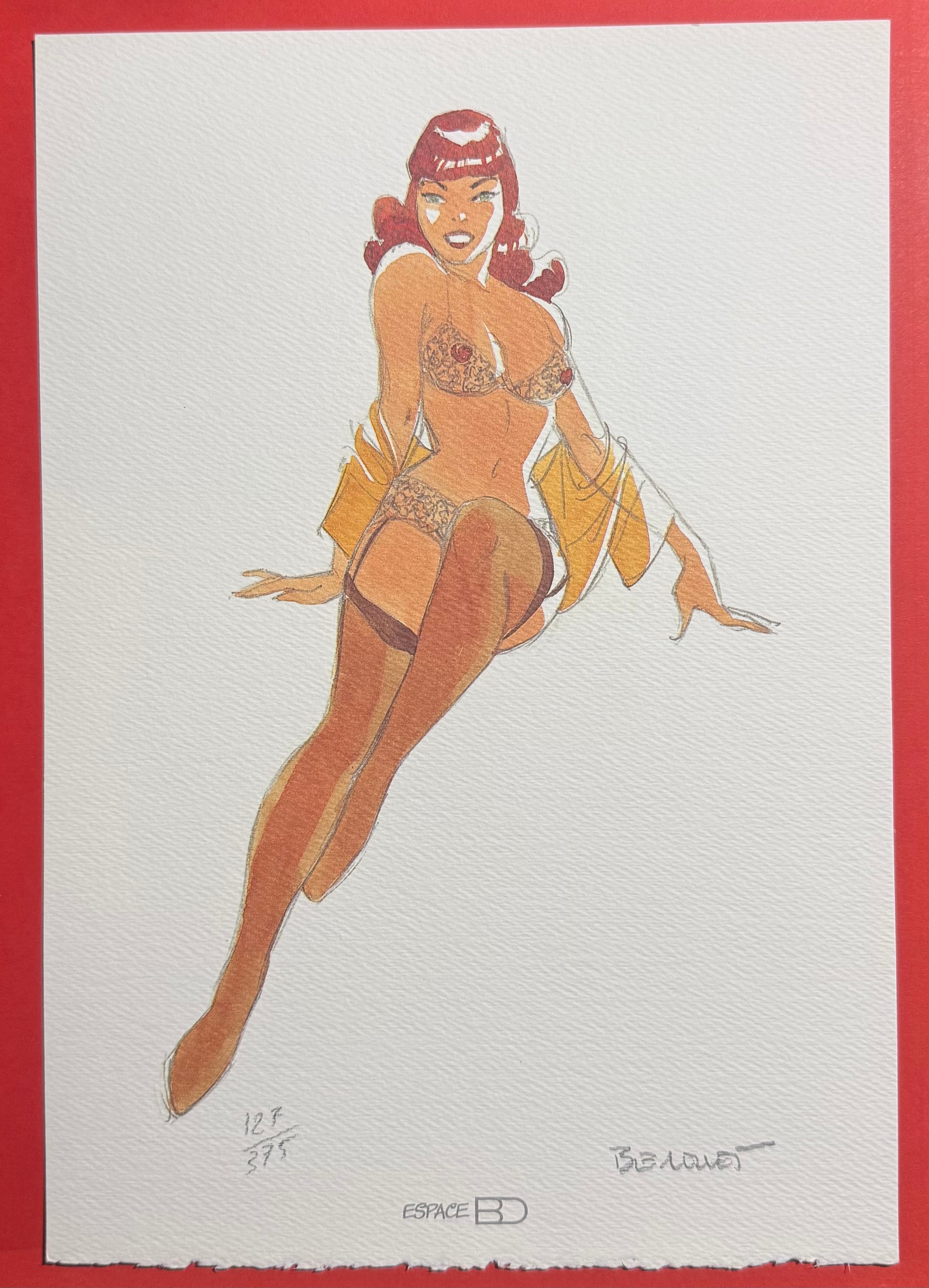Comics Ex-Libris – Pin-Up "Blackbird" by Philippe Berthet (Signed & Numbered, 1998)