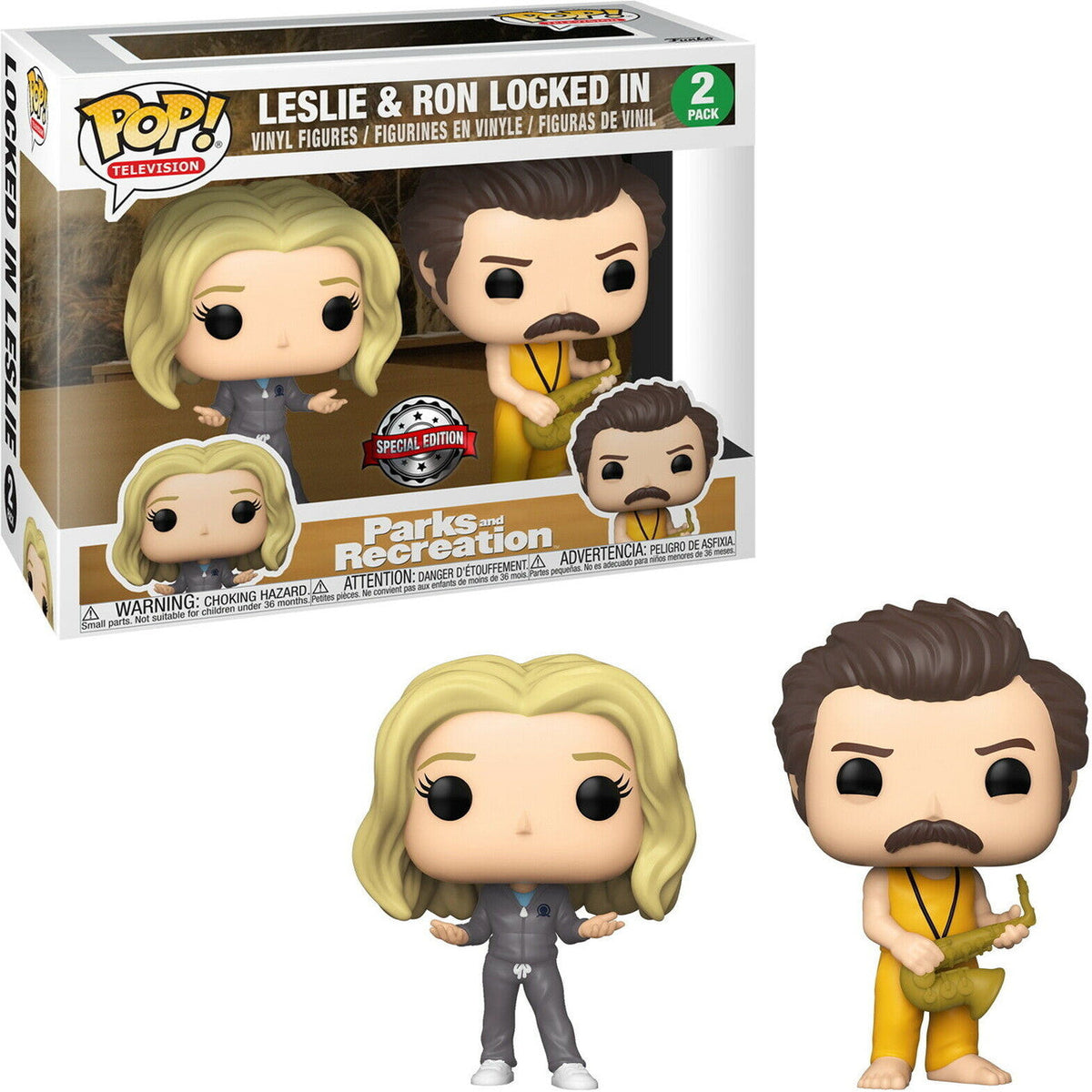Funko POP! Television - Parks & Recreation - Leslie & Ron Locked In (2Pack) Exclusive