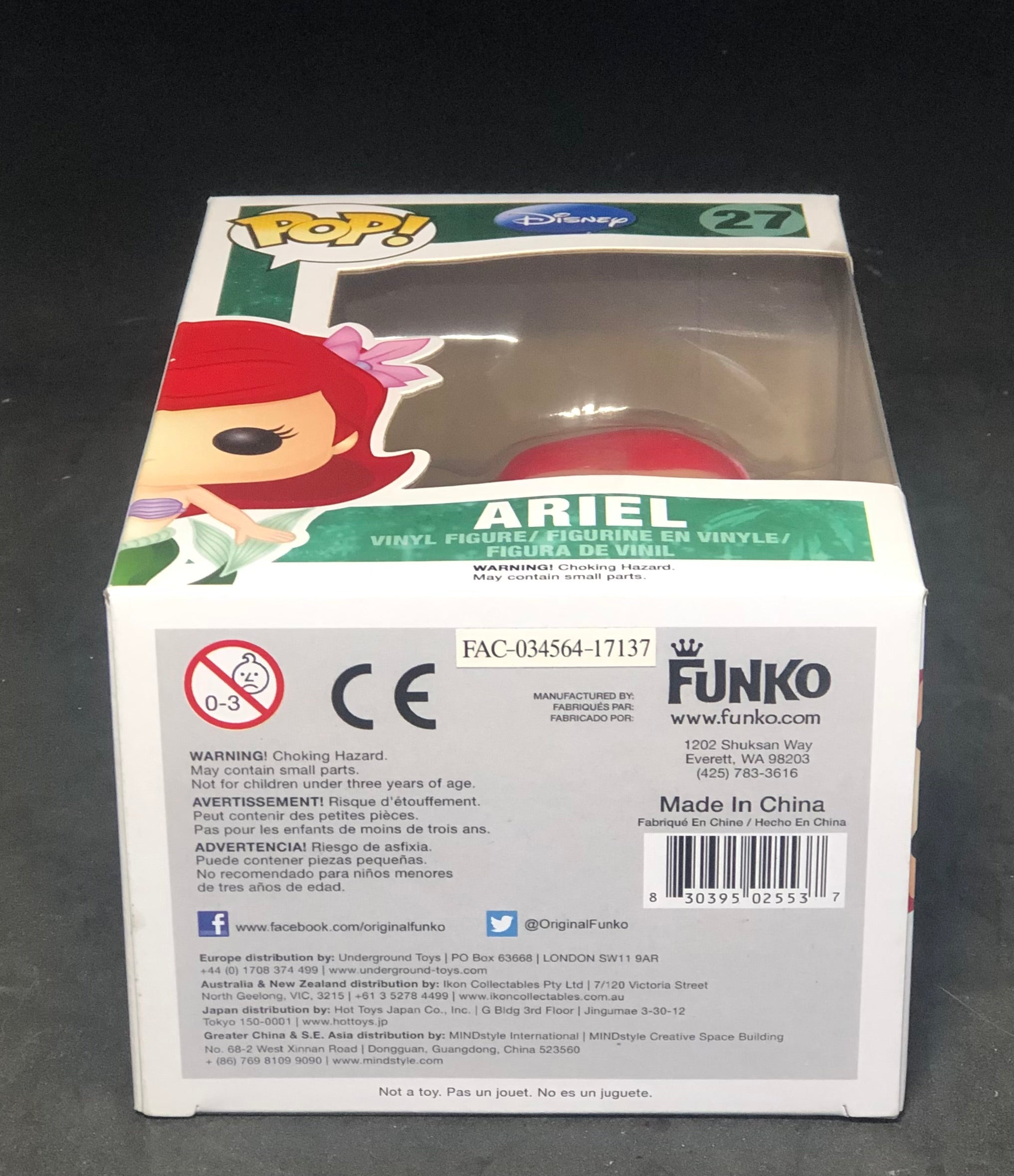 FUNKO POP! Disney - The Little Mermaid - Ariel (27) "Small Damaged Packaging"