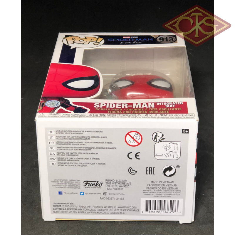 FUNKO POP! Marvel - Spider-Man, No Way Home - Spider-Man (Integrated Suit) (913) "Small Damaged Packaging"'