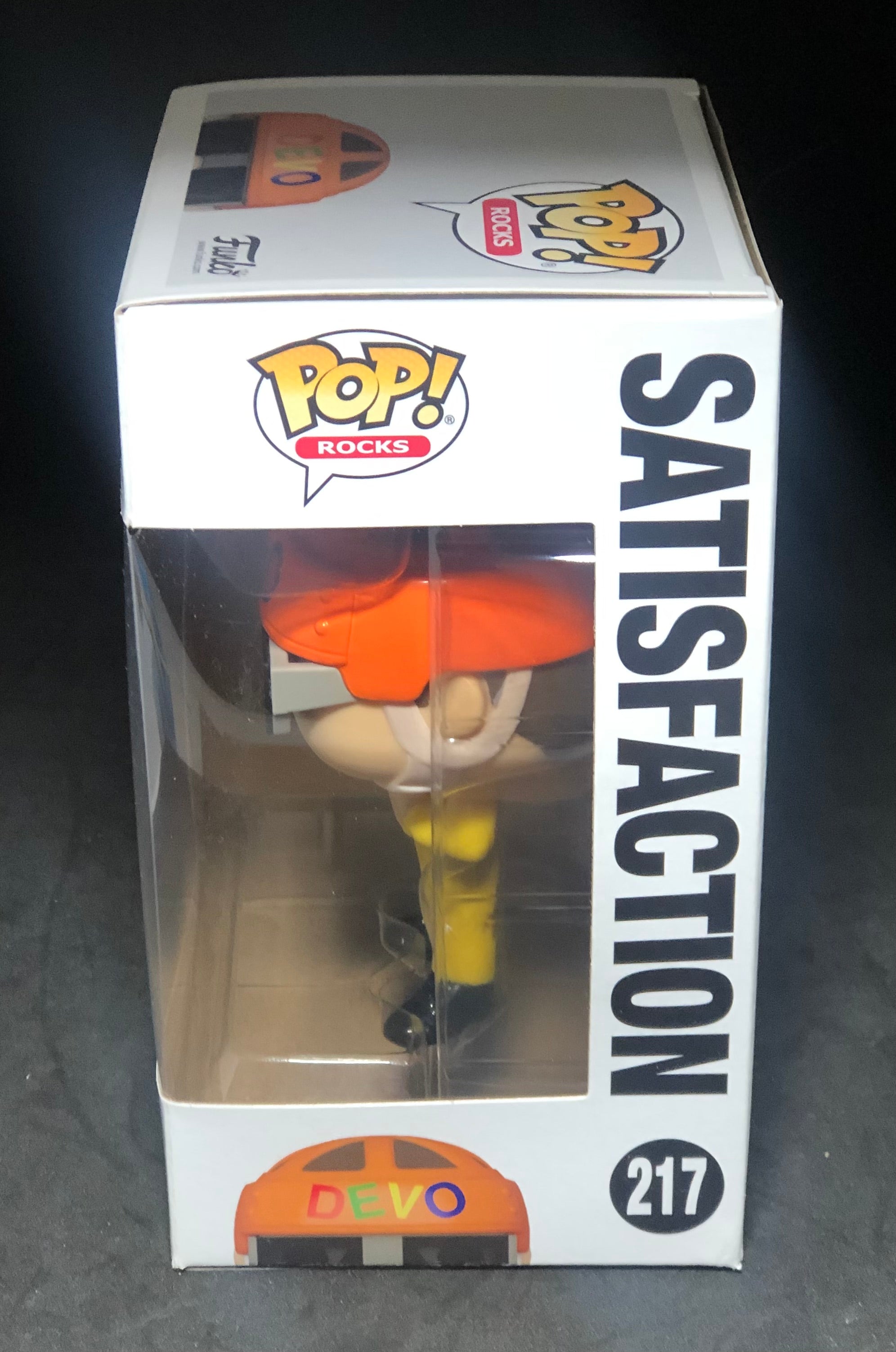 FUNKO POP! Rocks - Devo - Satisfaction (Yellow Suit) (217) 'Small Damaged Packaging'