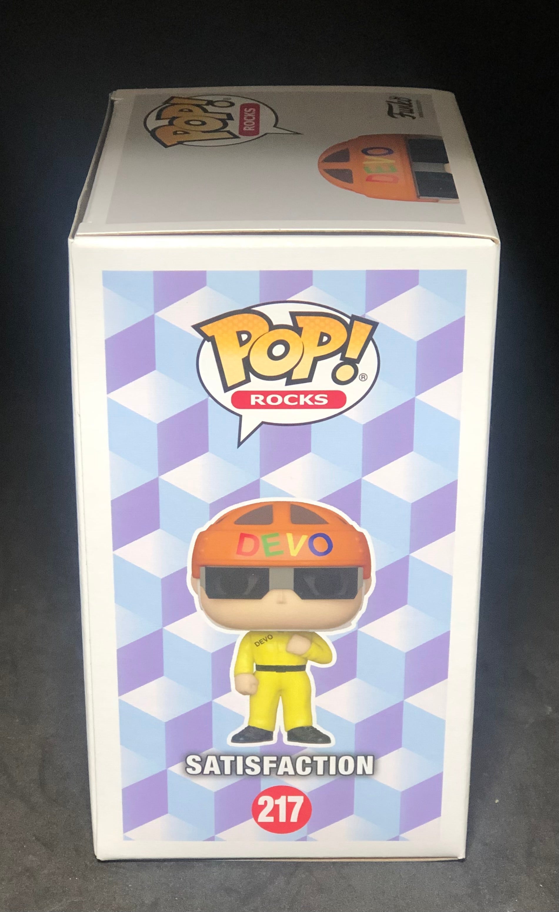 FUNKO POP! Rocks - Devo - Satisfaction (Yellow Suit) (217) 'Small Damaged Packaging'