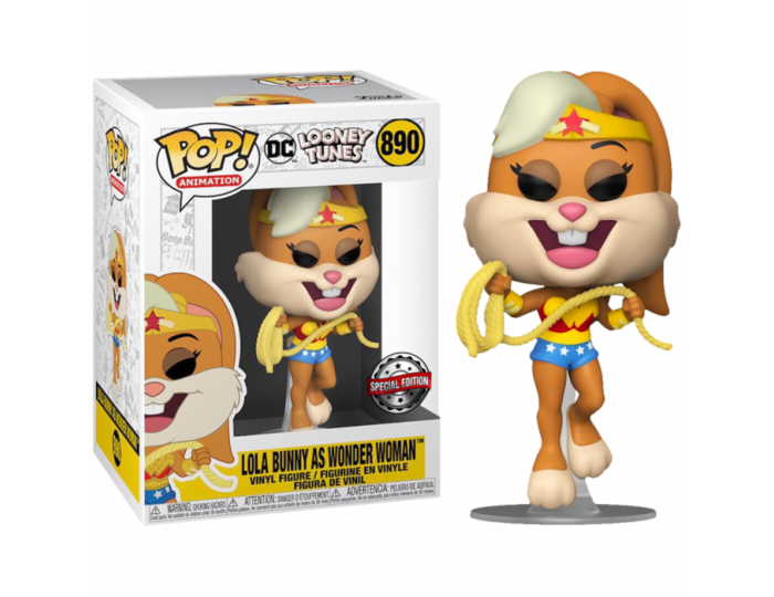 Funko POP! Animation - Looney Tunes, Bugs Bunny - Lola Bunny as Wonder Woman (840) Exclusive