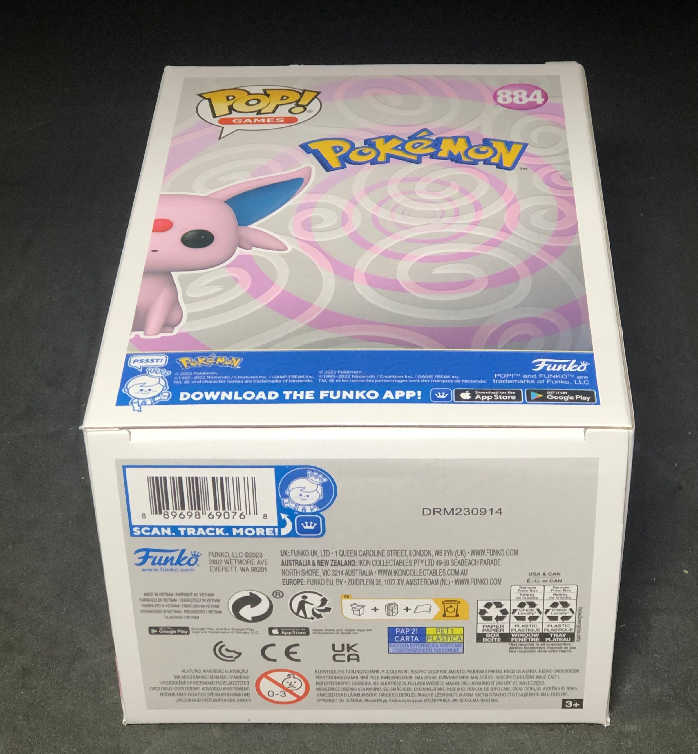 Funko POP! Games - Pokemon - Espeon (Mentali / Psiana) (884) 'Small Damaged Packaging'