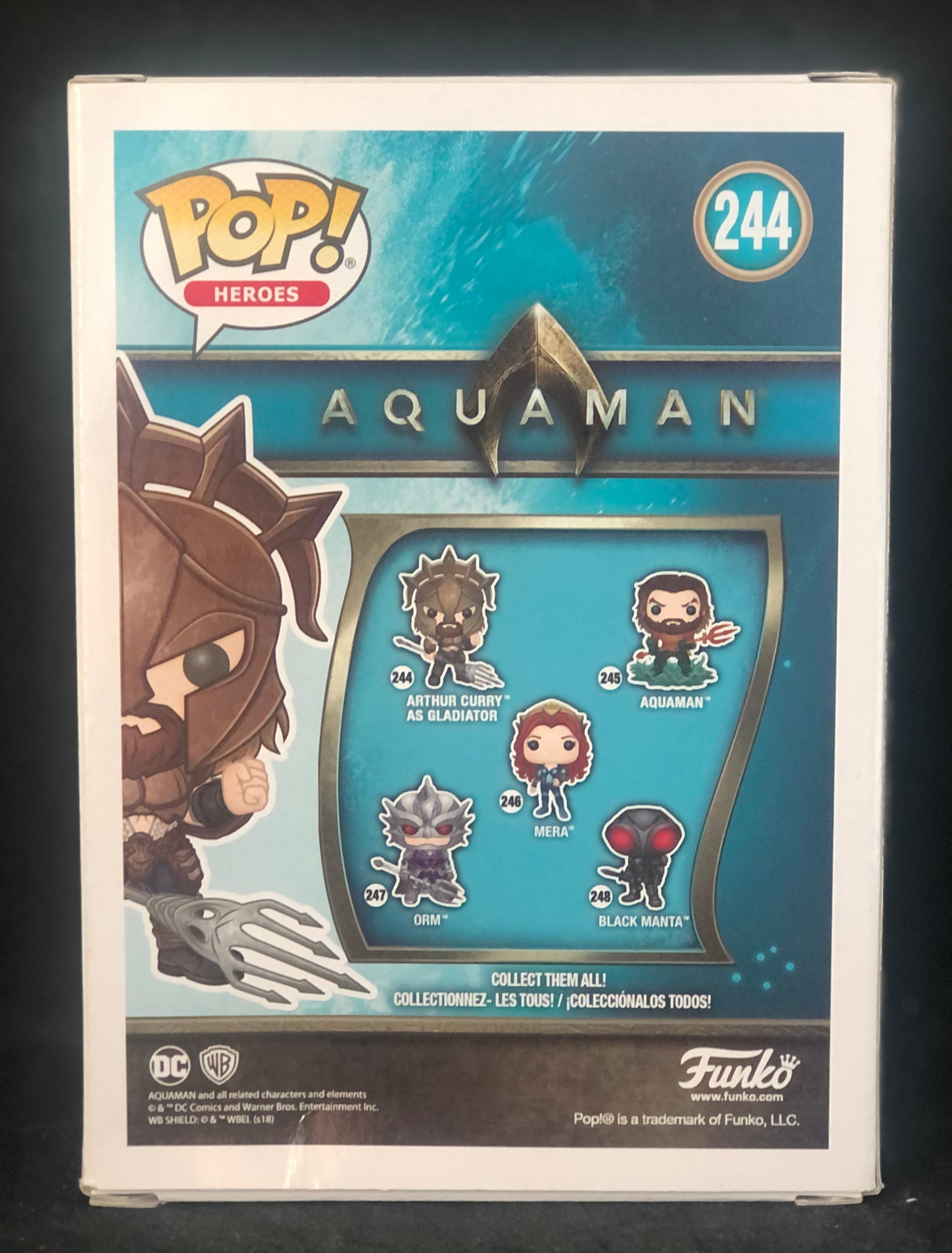 Funko POP! Heroes - Aquaman - Arthur Curry (as Gladiator) (244) 'Small Box Damage'