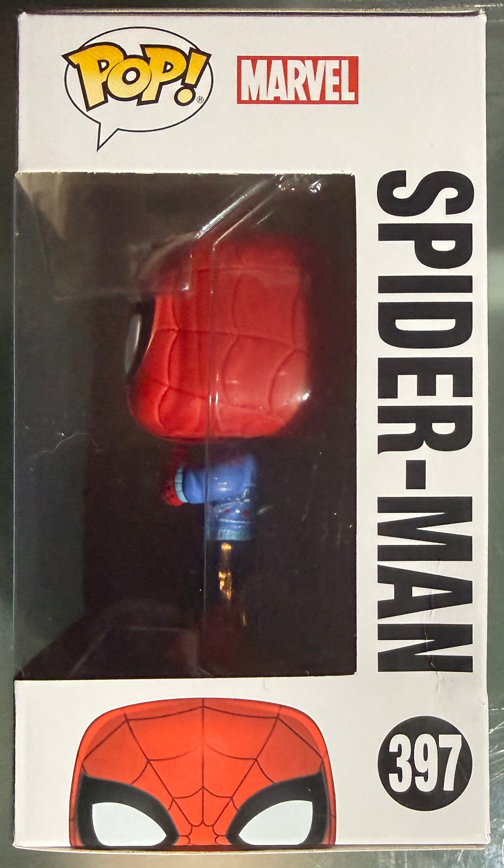 Funko POP! Marvel - Comics, Holiday - Spider-Man (Ugly Sweater) #397 - Small Box Damage