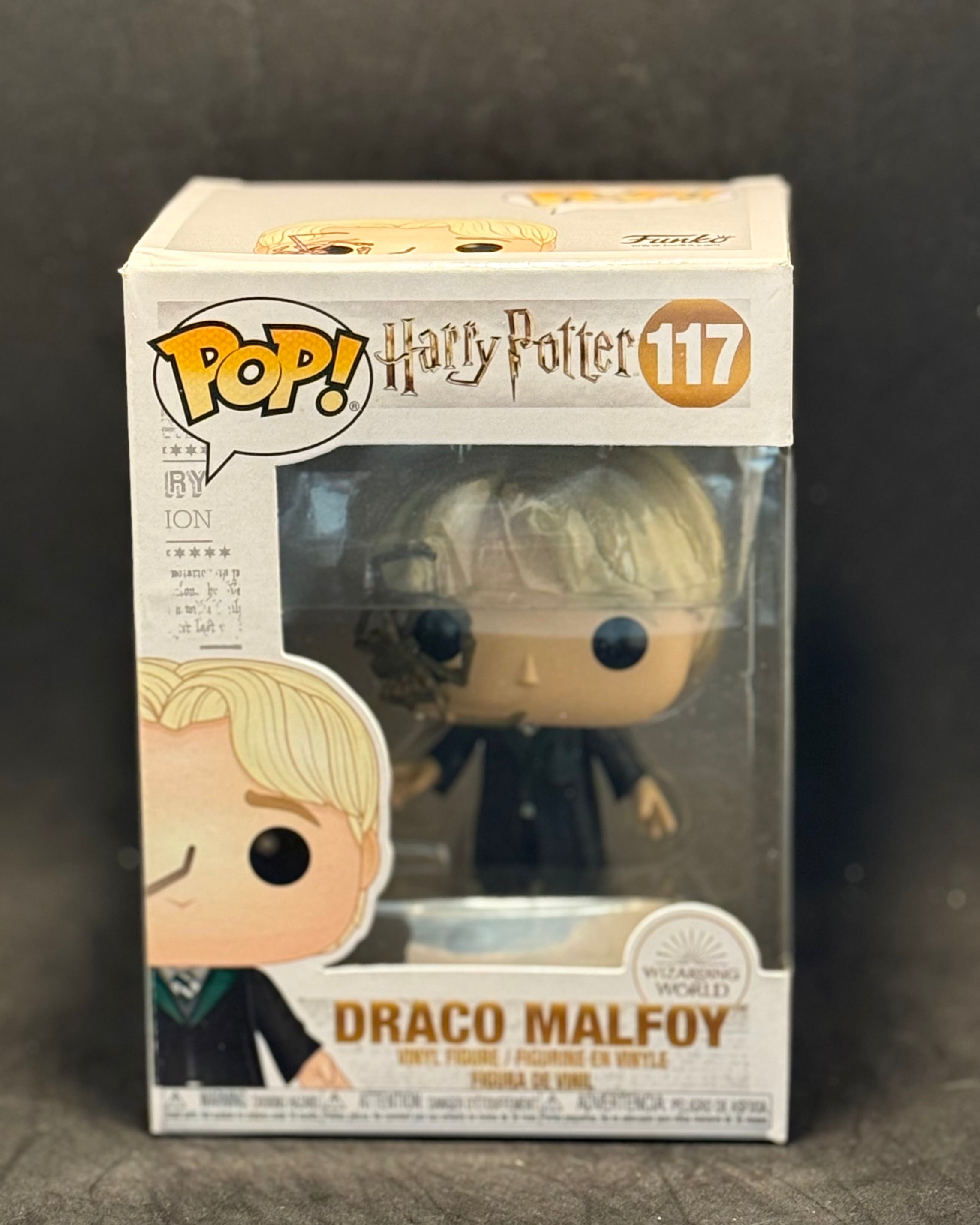 Funko POP! Movies - Harry Potter - Draco Malfoy w/Whip Spider (117) "Small Box Damage"