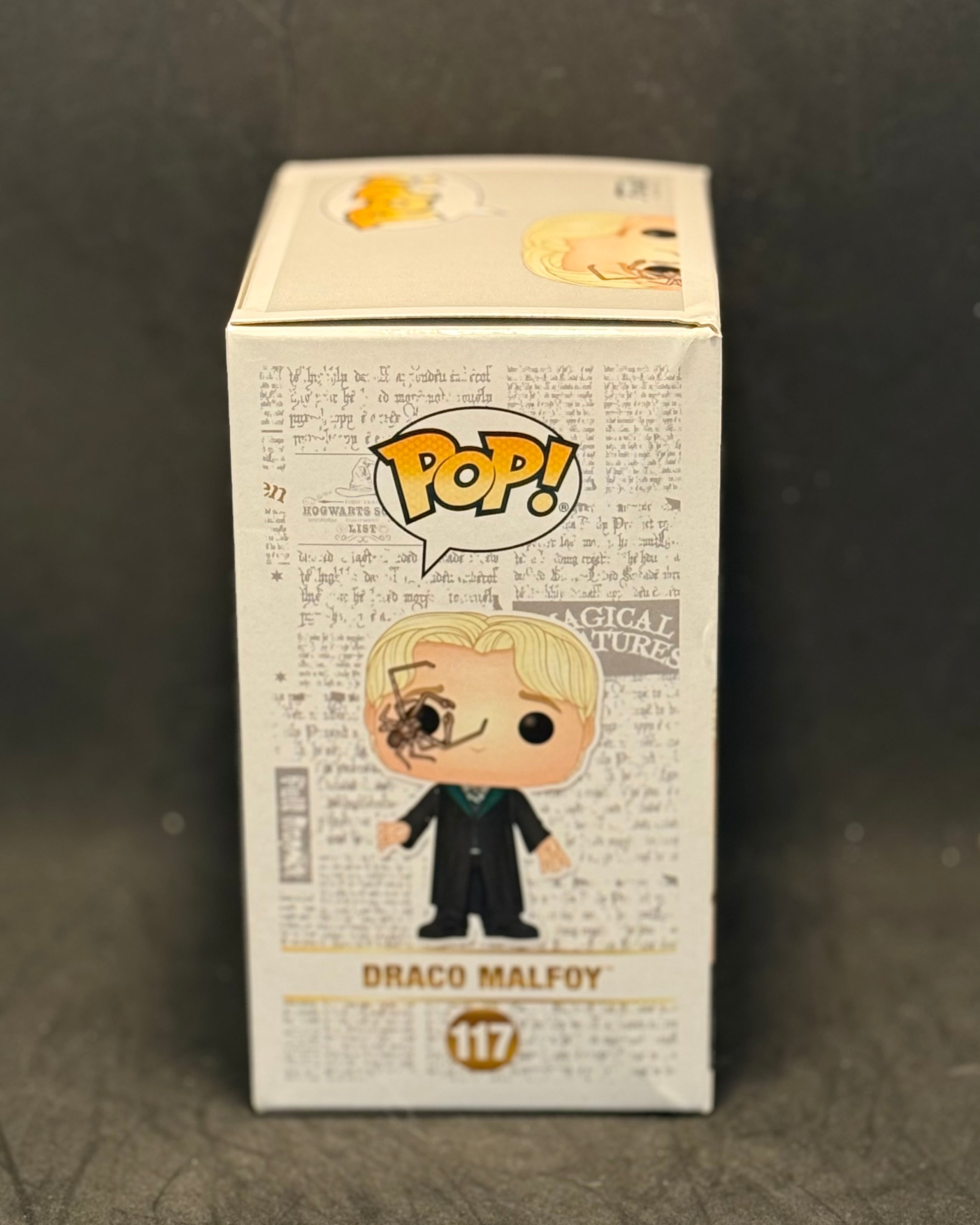 Funko POP! Movies - Harry Potter - Draco Malfoy w/Whip Spider (117) "Small Box Damage"