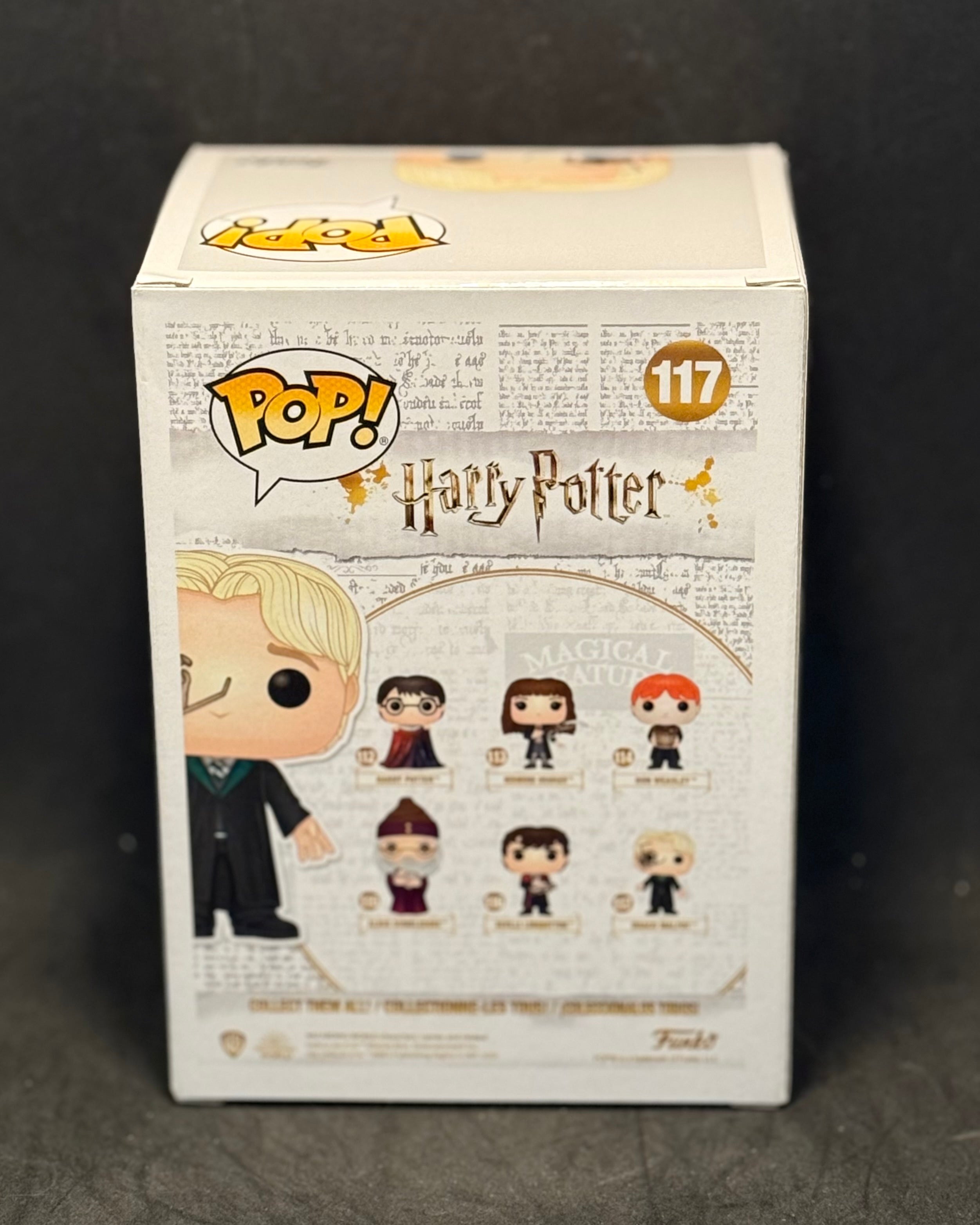 Funko POP! Movies - Harry Potter - Draco Malfoy w/Whip Spider (117) "Small Box Damage"