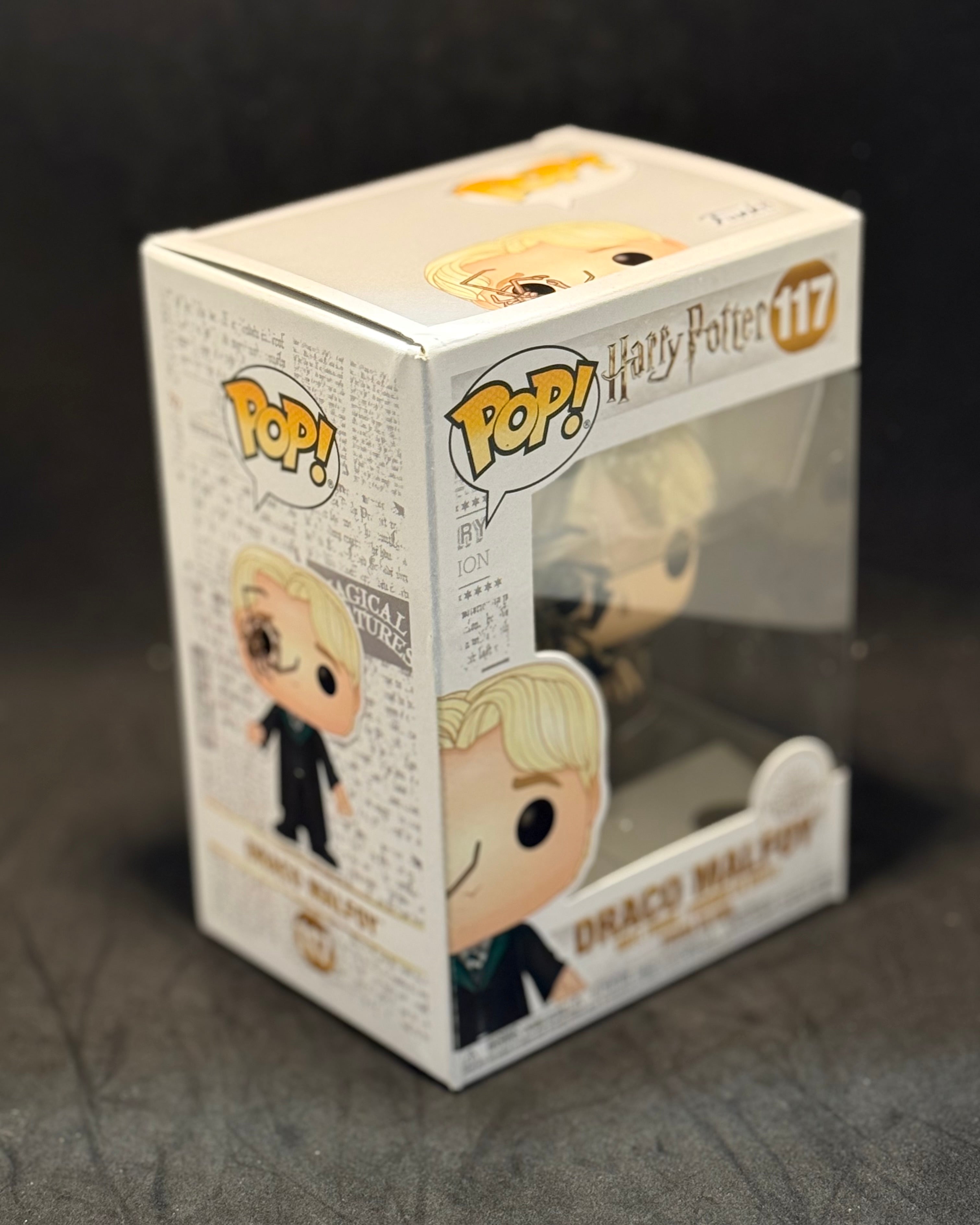 Funko POP! Movies - Harry Potter - Draco Malfoy w/Whip Spider (117) "Small Box Damage"