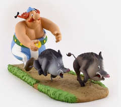 LEBLON-DELIENNE Resin Statue - Asterix : Obelix's lunch (17cm) (Limited & Numbered)