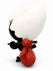 LEBLON-DELIENNE Resin Statue - Calimero : Calimero and his knapsack (19cm) (Limited & Numbered))
