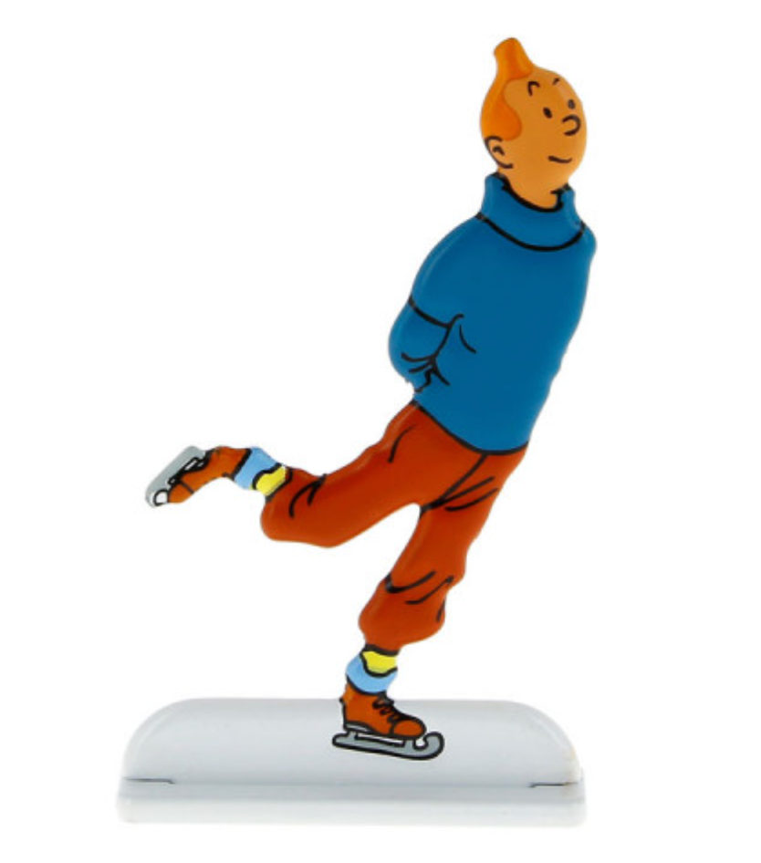 Moulinsart - Tintin / Kuifje - Patineur / Ice Skating / IJsschaatsen (6cm)