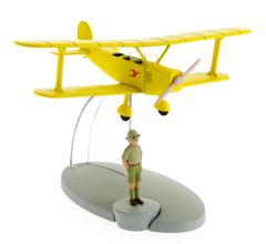 Moulinsart - Tintin / Kuifje Yellow Biplane & Nestor Figurines
