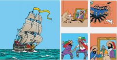 TINTIN Canvas - Tintin : The Secret of the Unicorn (Set of 5 Canvas) (Limited & Numbered)