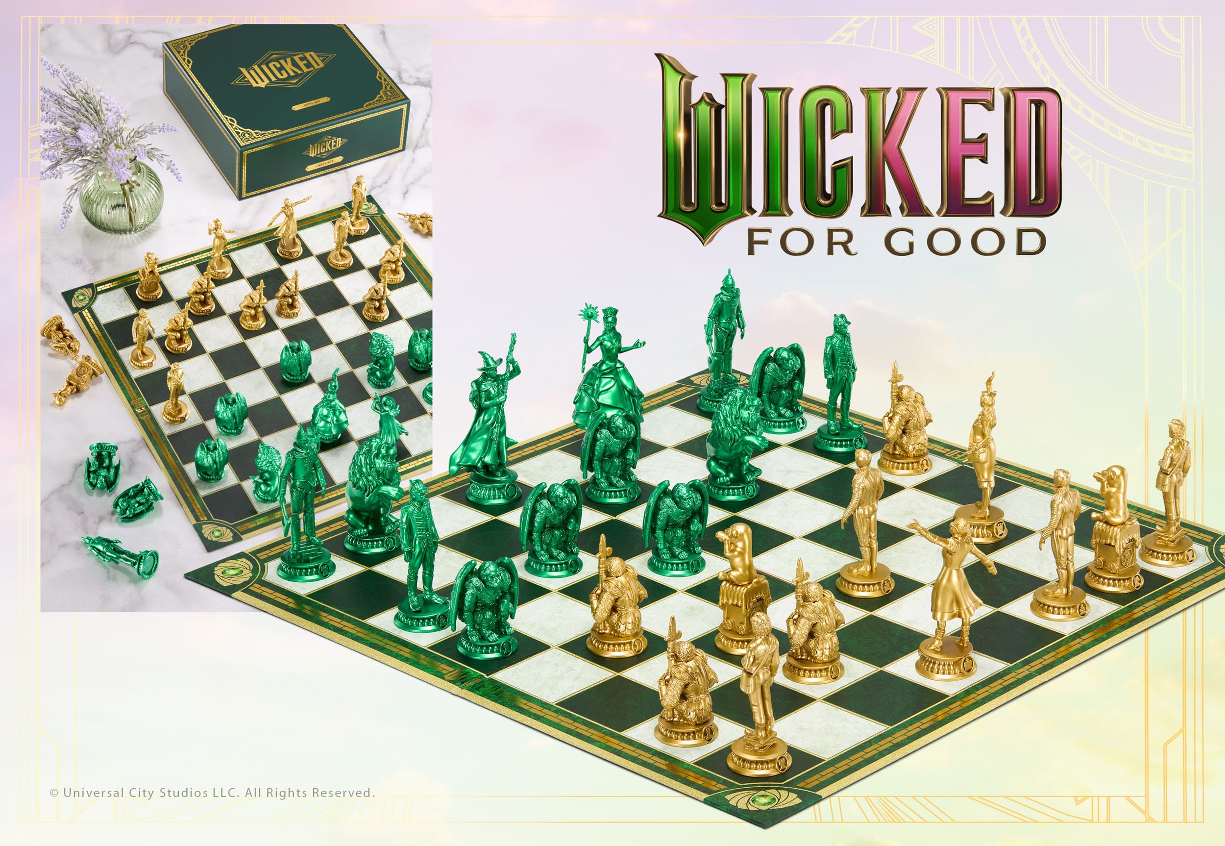 The Noble Collection, Chess Set - Wicked : For Good - Shiz vs. Emerald City (Sealed)