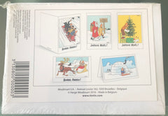 Tintin - Post Cards - Happy New Year  / Merry Christmas (set of 5 cards)