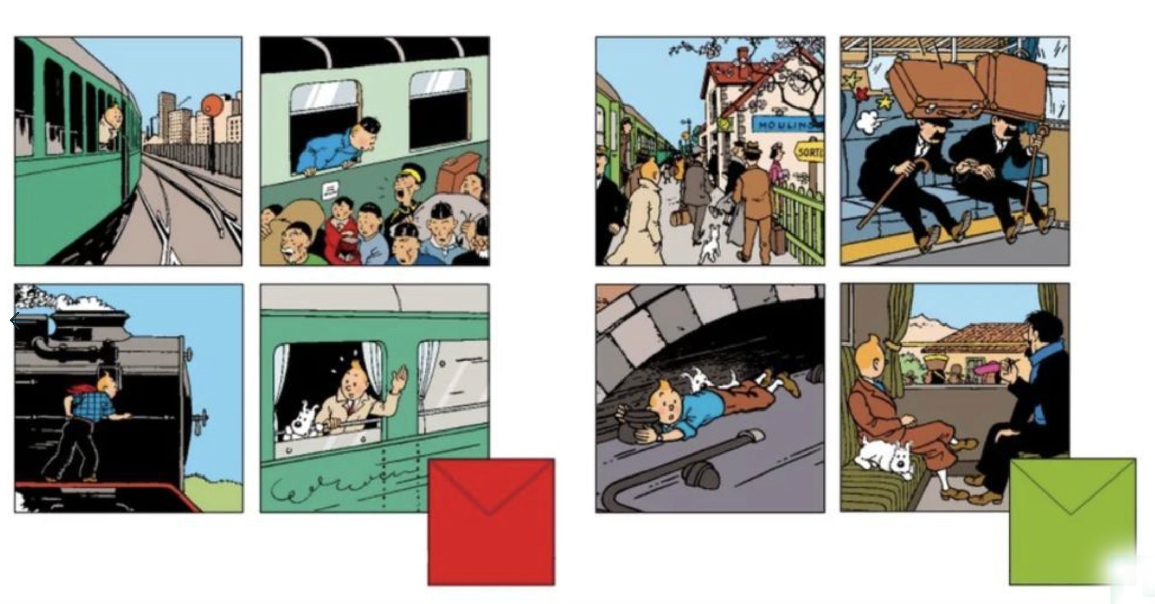 Tintin - Postcards - Trains (set of 8 cards)