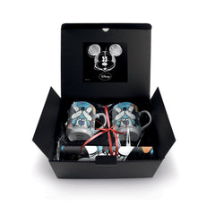 Disney - Mickey & Minnie Gift Box Blue:  2 Stackable Mugs + Placemat Set