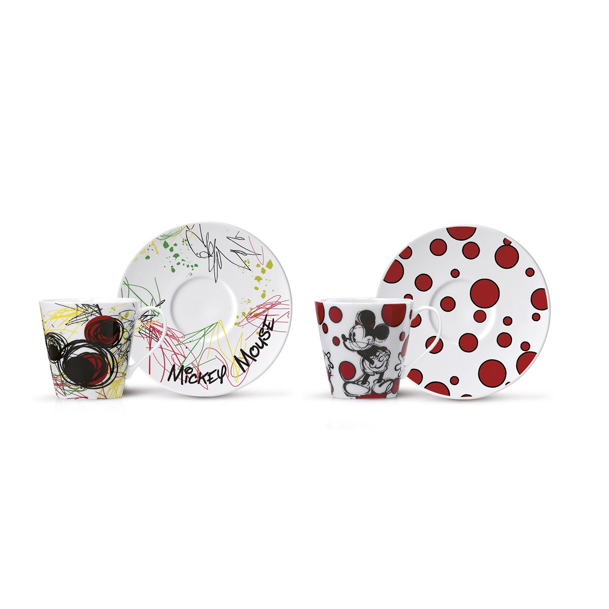Disney - Mickey Mouse Gift Box:  Espresso Cups Mickey + Plate (Set Of 2) Cups