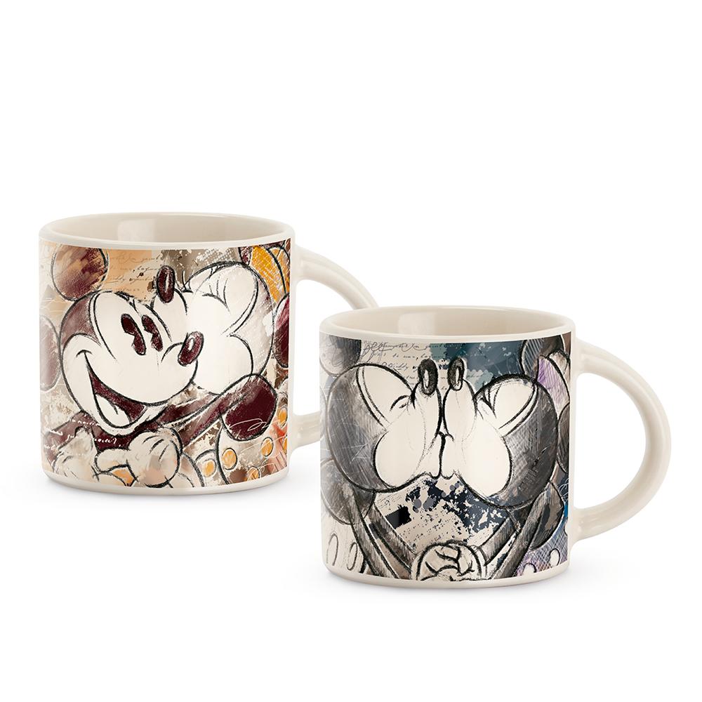 Disney - Mickey & Minnie Mini Mug Orange / Ivory (Set Of 2)