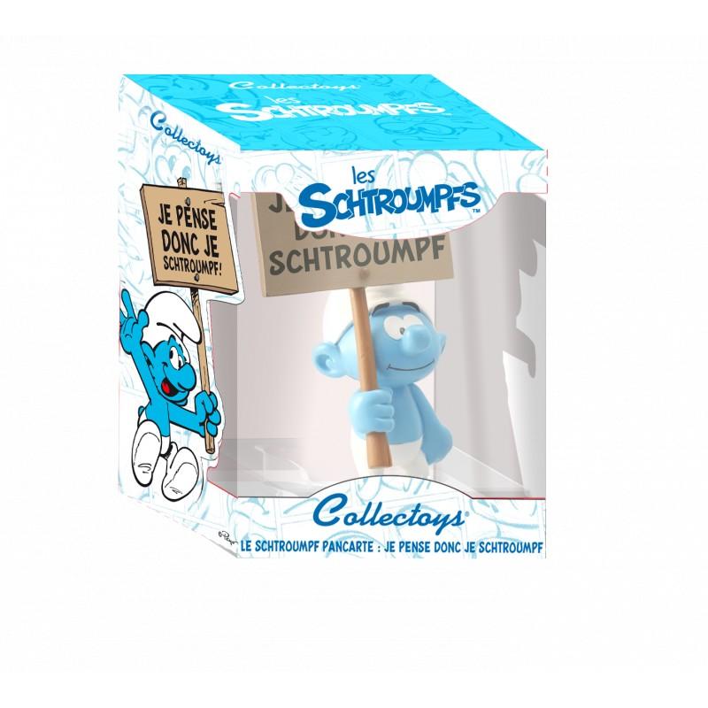 PLASTOY Collectoys - The Smurfs -  Smurf Sign "Je pense donc je SCHTROUMPF !"