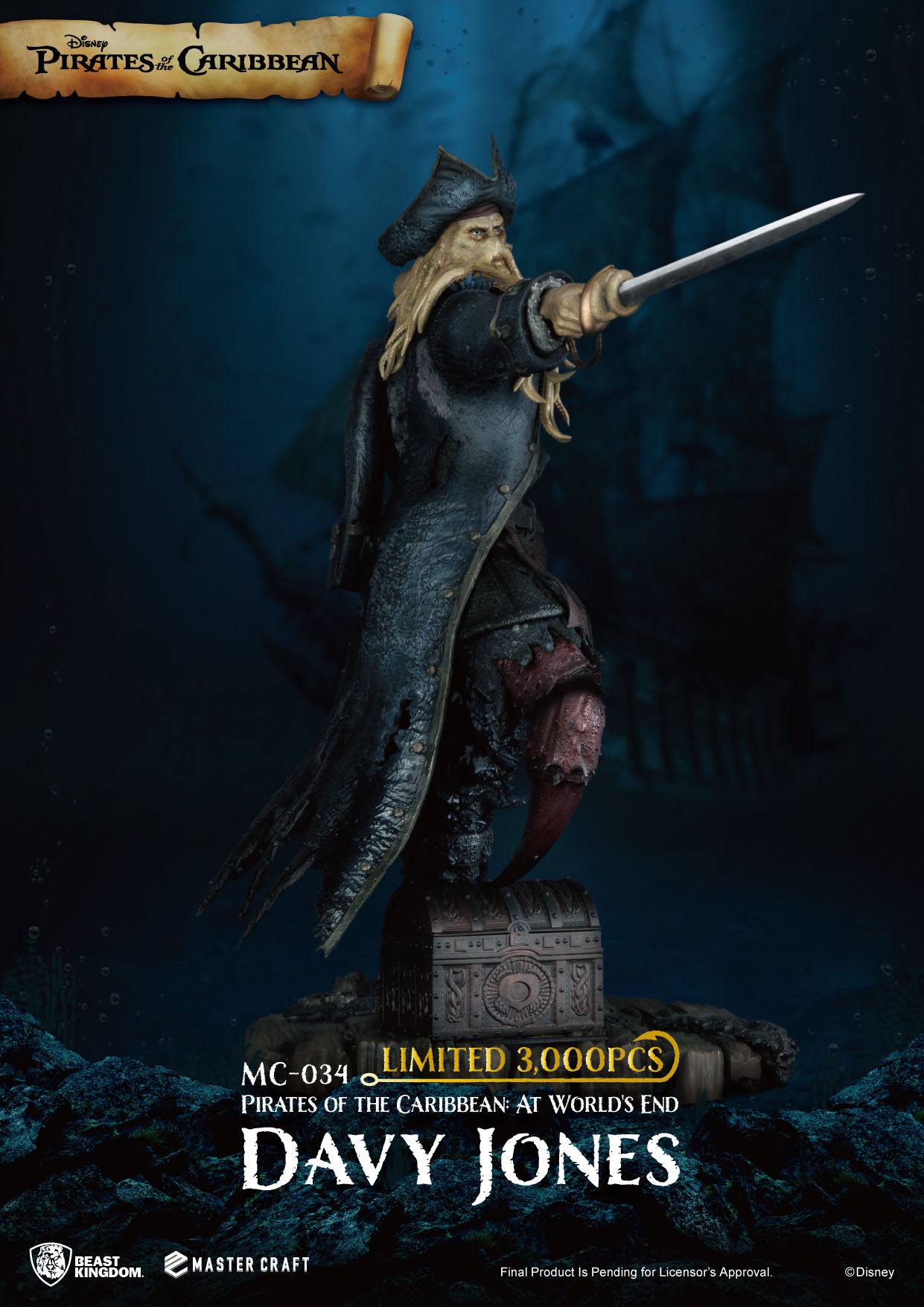 Beast Kingdom Toys - Pirates Of The Caribbean:  At Worlds End Master Davy Jones (42Cm) Statue