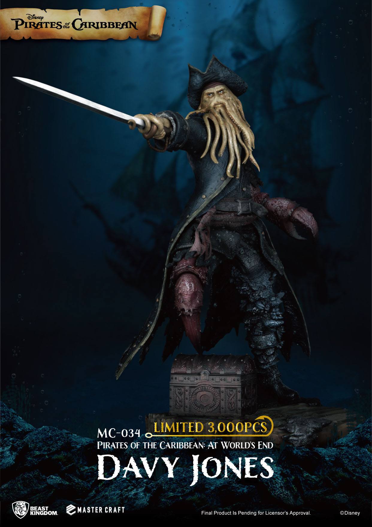 Beast Kingdom Toys - Pirates Of The Caribbean:  At Worlds End Master Davy Jones (42Cm) Statue