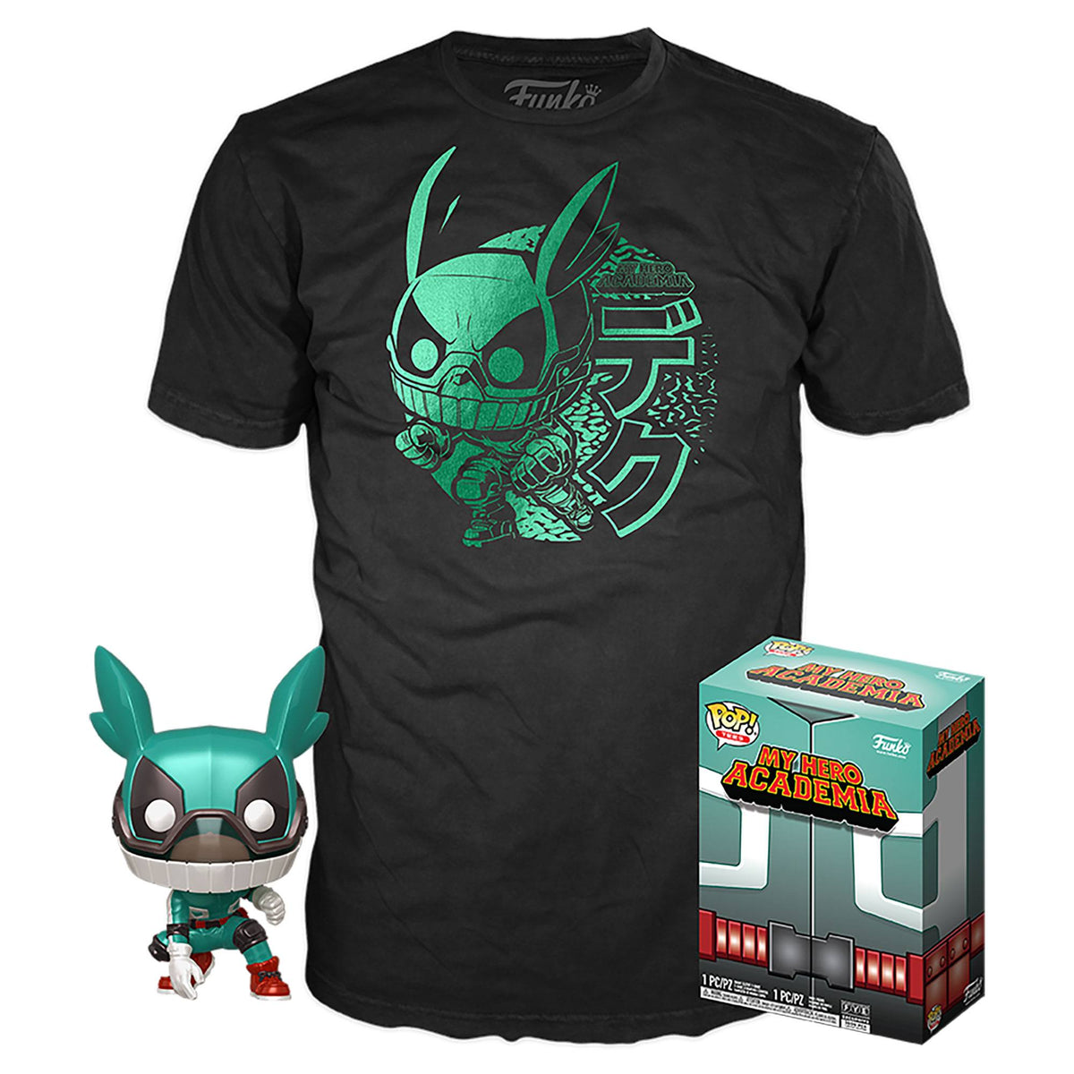 Funko Pop! Tees - Animation My Hero Academia Izuku Midoriya (Metallic) + T-Shirt (603) Exclusive Pop