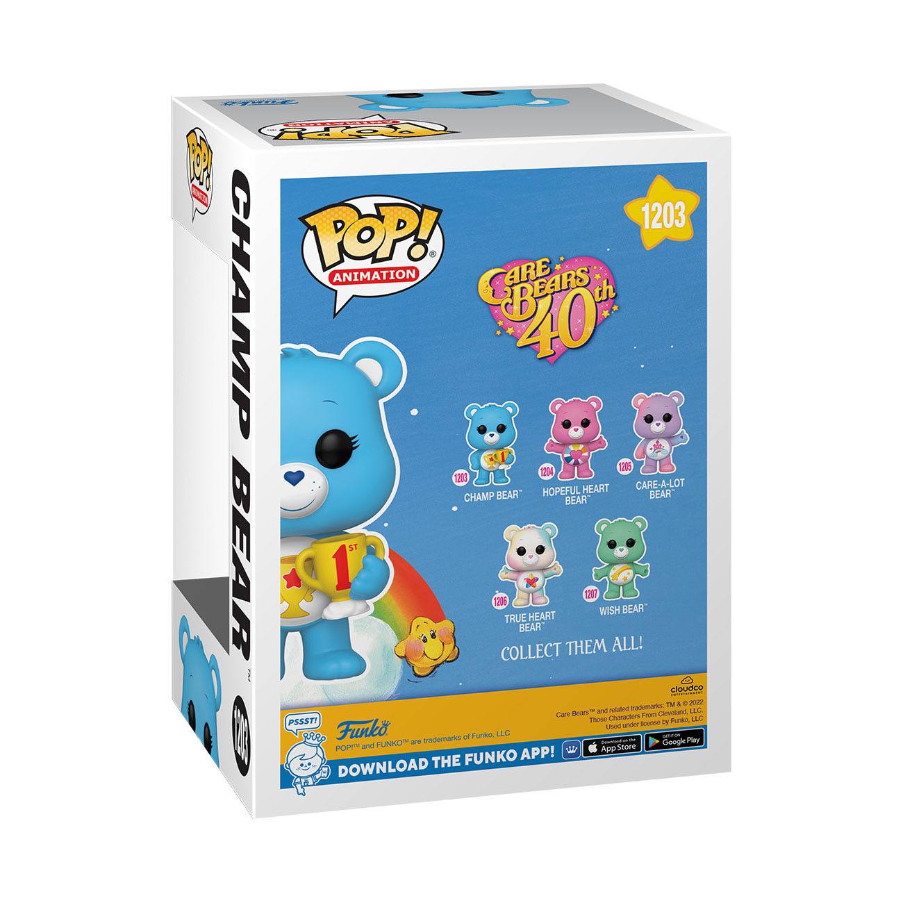 Funko Pop! Animation - Care Bears 40Th Anniversary Champ Bear (Flocked) (1203) Chase Pop