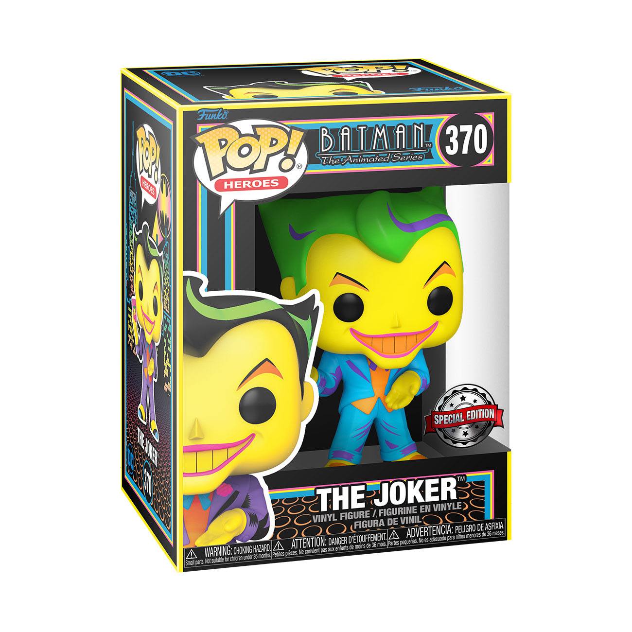 Funko Pop! Tees - Batman The Animated Series Joker (Blacklight) + T-Shirt (L) (370) Exclusive Pop