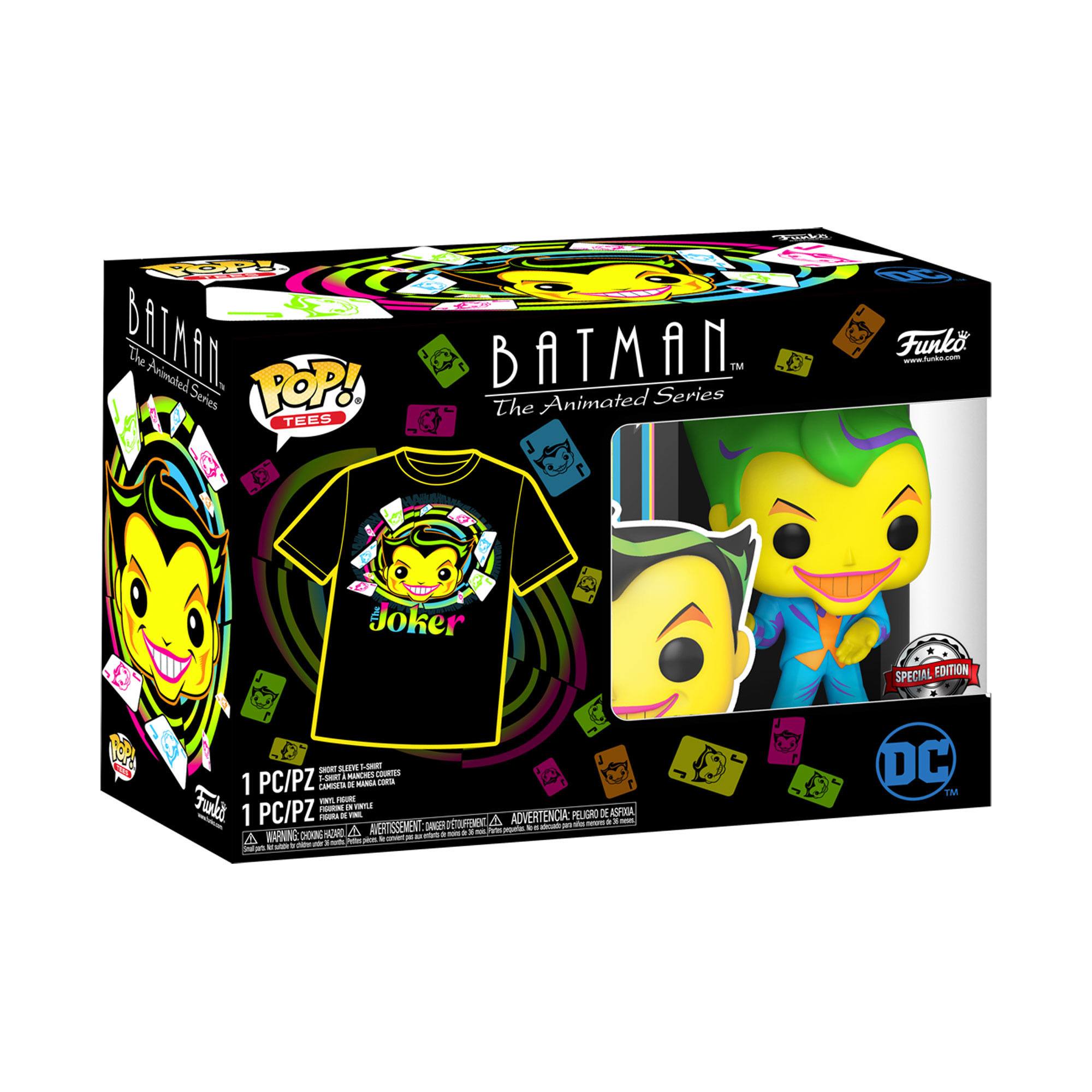 Funko Pop! Tees - Batman The Animated Series Joker (Blacklight) + T-Shirt (L) (370) Exclusive Pop