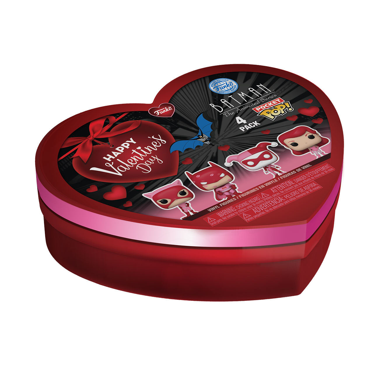 Funko POP! Pocket - DC Comics Valentines - Batman, The Animated Seriers (4 Vinyl Figures)