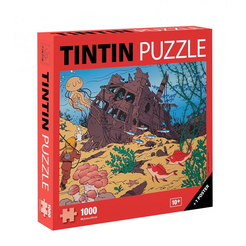 Tintin / Kuifje - Puzzle / Puzzel - “Red Rackham's Treasure" (1000 pieces) + poster